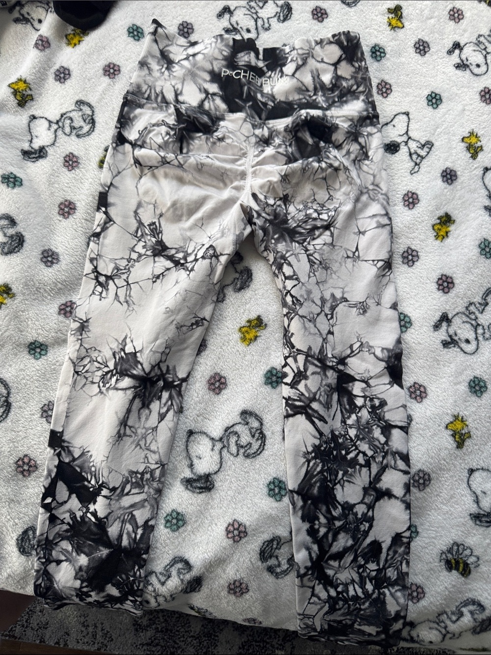 PocheBum Women White Tie-Dye Leggings